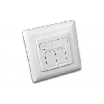 Zásuvka datová pod omítku Wirewin DD-TRIO-K5E UP2 WS Cat5e, stíněná, 2x RJ45, LSA, čistě bílá