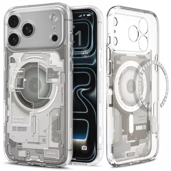 Pouzdro Spigen Ultra Hybrid MagSafe pro iPhone 17 Pro / 18 Pro Zero One Natural Titanium