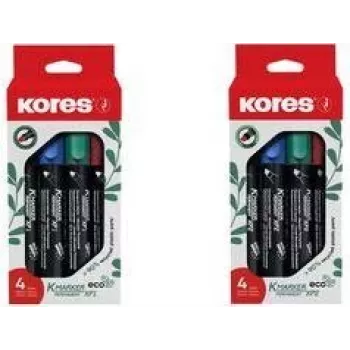 Permanentní fixy Kores ECO XP1 kulatý hrot 3 mm různé barvy 4ks sada M20764