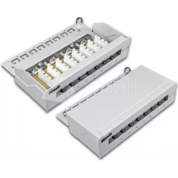 Stolní patch panel Wirewin DVP-TRIO-K5E 8 - 8portový Cat5e stíněný zakončení LSA