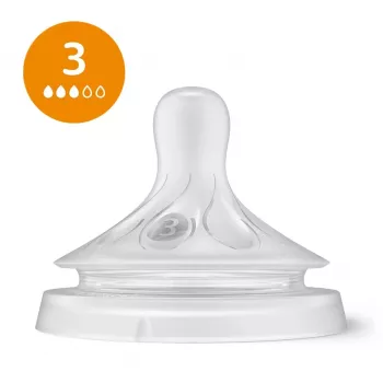 Philips Avent Natural Response sada silikonových saviček na kojeneckou láhev (3 ks, Flow 3, 1+ měsíců)