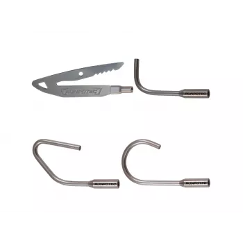 Runpotec Fishing Hook Set, 4 Pieces, Stainless Steel, RTG Ø 6 mm Thread, for Cable Pulling Systems and Fibreglass Rods (20614)