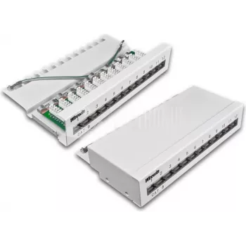 Desktopový patch panel Wirewin 12portový CAT6, stíněný, zakončení LSA+ (DVP-TRIO-K6 12)