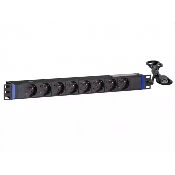 Racková PDU DSIT 19 inch, 8 zásuvek, se zástrčkou C14 a uzemňovacím kolíkem (DS-8PDU-C14-PE)