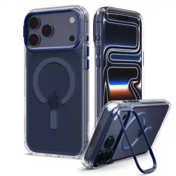 Pouzdro SPIGEN Ultra Hybrid Optik S MagSafe pro iPhone 17 Pro Max / 18 Pro Max – průhledné/tmavě modrá