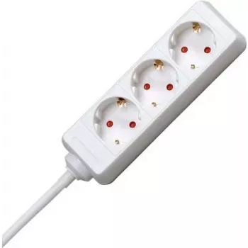 HEINRICH KOPP 3-Way Power Strip with 45° Angled Sockets, 3m Cable H05VV-F 3G1.5mm², 16A, 250V, Black 128688650