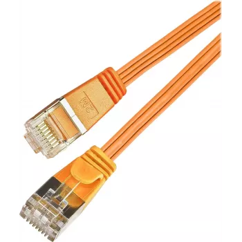 Slim ethernetový patch kabel Wirewin Triotronik PKW-STP-SLIM-KAT6 0.1 OR, Cat6, U/FTP, RJ-45 samec/samec, 0,1 m, oranžový