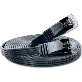 Slim Ethernetový patch kabel Wirewin SLIM S6 7,5 m černý Cat.6 STP PIMF PKW-STP-SLIM-KAT6 7.5 SW