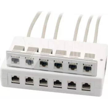 Povrchová krabice Wirewin 2x 6portová pro keystone moduly, šedá, plastový keystone systém (125460)