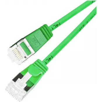 Kulatý light patch kabel Wirewin U/FTP Cat 6a, zelený, 3,0 m, slim, flexibilní, tenký, PoE PKW-LIGHT-STP-K6A 3.0 GN