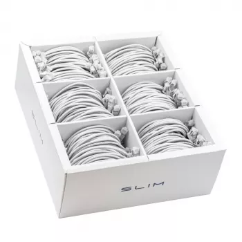 Slim patch kabel Wirewin SLIM-LS-K6A 1.0 WT 90 Cat6A U/FTP, 1,0 m, bílý, 90 ks