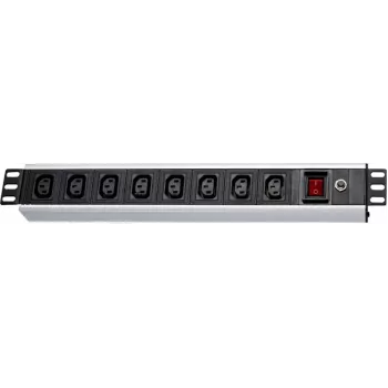 Racková PDU Wirewin NVL9 USV verze 19 inch 1U, 9x výstup IEC C13, vstup IEC C14, 10A, černá