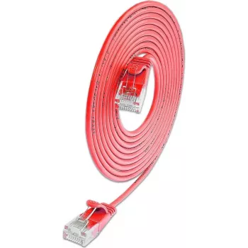 Slim propojovací kabel Wirewin SLIM KAT6A 10 Gigabit Light, kulatý U/UTP Ø 3,6 mm, červený, 0,5 m SLIM-L-UU-K6A 0.5 RD