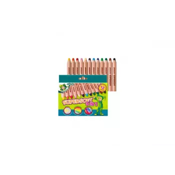 Pastelky JOLLY Supersoft 3v1, různé barvy, 12 ks (5956-0002)