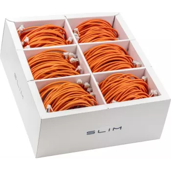 Slim Ethernet patch kabel Wirewin SLIM-LS-K6A 1.0 OR 90 Cat.6A U/FTP, 1,0 m, oranžový, 90 ks
