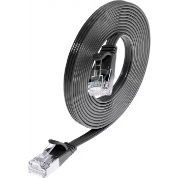 Slim Ethernet patch kabel Wirewin Cat6 U/FTP, RJ45 samec na samce, 0,25 m, černý PKW-STP-SLIM-KAT6 0.25 SW