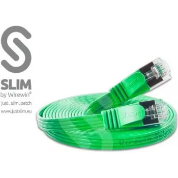 Slim Ethernet patch kabel Wirewin Cat6 U/FTP 0,75 m, zelený PKW-STP-SLIM-KAT6 0.75 GN