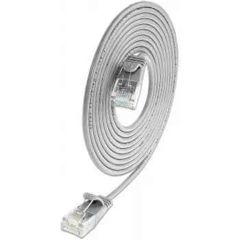SLIM Light patch kabel Wirewin SLIM KAT6A 10 Gigabit, kulatý, U/UTP, Ø 3,6 mm, šedý (SLIM-L-UU-K6A 0.1)