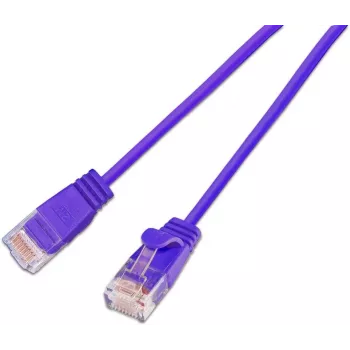 SLIM Light patch kabel Wirewin SLIM KAT6A 10 Gigabit, kulatý, U/UTP, Ø 3,6 mm, fialový (SLIM-L-UU-K6A 0.25 VT)