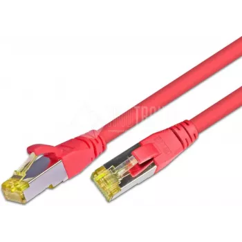 Síťový patch kabel Wirewin Cat.6a S/FTP 0,5m červený AWG26 10Gbps PKW-PIMF-KAT6A 0.5 RT