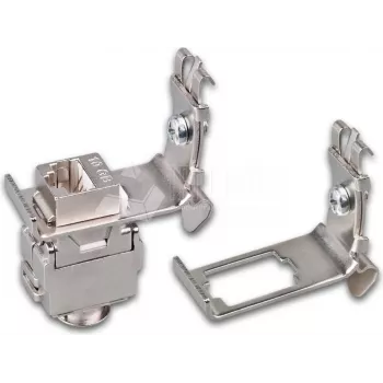 Adaptér na DIN lištu Wirewin pro montáž keystone zásuvek, kovový keystone systém (WKS DIN RAIL HOLDER 1)