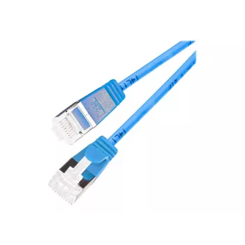 Patch kabel Wirewin Light, kulatý, U/FTP Cat 6a, modrý, 5,0 m, tenký a ohebný, PoE PKW-LIGHT-STP-K6A 5.0 BL