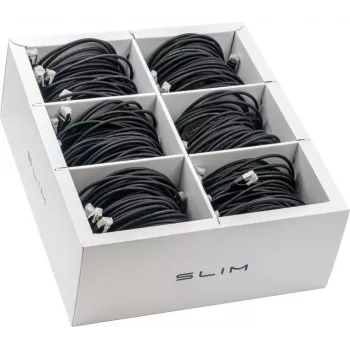 Ethernetový patch kabel Wirewin SLIM-LS-K6A 3.0 BK 36 10 Gigabit Cat6a Slim, 3 m, černý, 36 ks