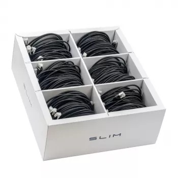 Ethernetový patch kabel Wirewin SLIM-LS-K6A 3.0 BK 36 10 Gigabit Cat6a Slim, 3 m, černý, 36 ks