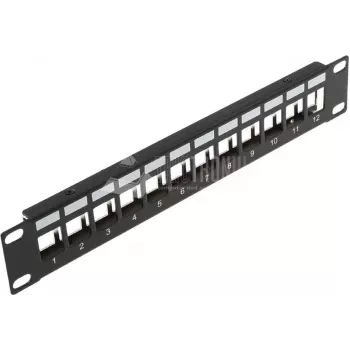 Zaslepovací panel Wirewin 12portový pro keystone moduly, 10 inch, černý, stíněný keystone systém (TKS PANEL 12 BLACK)