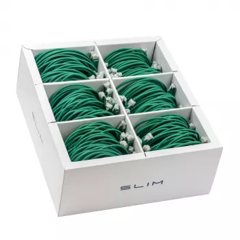 Patch kabel Wirewin SLIM-LS-K6A 0.5 GN 90 Cat6A U/FTP Slim, 0,5 m, zelený, 90 ks