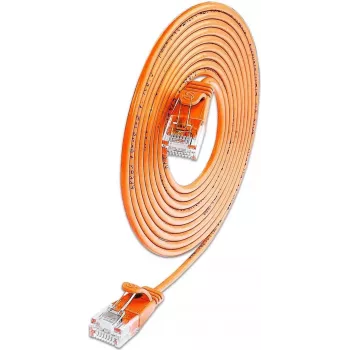 Světelný patch kabel 10 Gigabit Cat.6a kulatý U/UTP Wirewin SLIM KAT6A, Ø3,6 mm, oranžový, 0,15 m (SLIM-L-UU-K6A 0.15 OR)