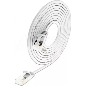 Light patch kabel Wirewin Round U/FTP Cat 6a, 5,0 m, bílý, štíhlý, stíněný, PoE, flexibilní tenký kabel pro speciální aplikace (PKW-LIGHT-STP-K6A 5.0 WS)