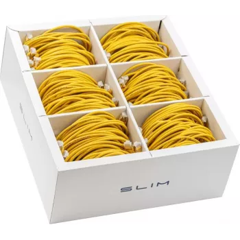 Slim Light patch kabel Wirewin KAT6A 10 Gigabit, 1,0 m, U/FTP, Ø 3,8 mm, žlutý, 90 ks, stíněný (SLIM-LS-K6A 1.0 YE 90)