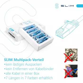 Slim Light patch kabel Wirewin KAT6A 10 Gigabit, 0,25 m, U/FTP, Ø 3,8 mm, bílý, 50 ks (SLIM-LS-K6A 0.25 WT 50)