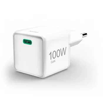 Nabíječka Hama GaN USB-C Super-Mini, PD 100 W, bílá, 00201942