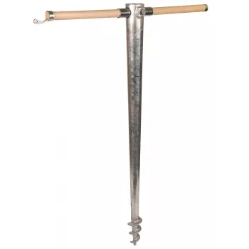 DEHN + SÖHNE Earthing Rod with Drilling Spiral, 1000 mm, Detachable Handle, Hot-Dip Galvanized Steel, M10 Thread 644000