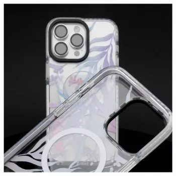 Pouzdro Evelatus pro Apple iPhone 15 Pro PC+TPU s MagSafe – vlastní květinový potisk