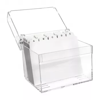 Akrylový kartační box MAUL A6, křišťálově čirý, vč. 100 kartačních lístků a registru A-Z (19528-05)