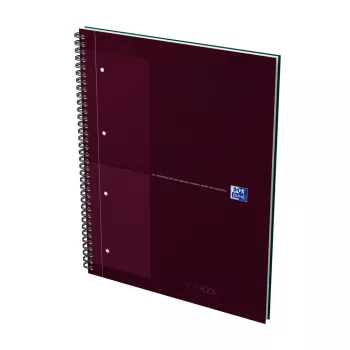 Oxford International Collegeblock Notebook, DIN A4+, Squared, Hardcover, Spiral Bound, 80 Sheets, Black 400191241