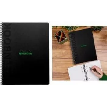 Zápisník Rhodia Greenbook College A5+ kostkovaný černý 119924C