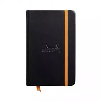 RHODIA RHODIARAMA zápisník 90 x 140 mm linkovaný černý umělá kůže pevná vazba 96 listů 118642C
