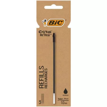 BIC Cristal RE'NEW Ballpoint Pen Refill, Black, Fine 0.32 mm, 1 Piece 503839