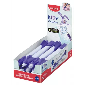 Mazatelné kuličkové pero Maped KIDY Learn králík 0,7 mm modré, stojan 12 ks 229601
