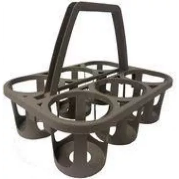 EDA Bottle Carrier, 6-Bottle, Brown High-Quality Robust Plastic, 1 Piece (010712 BR.T SX1)