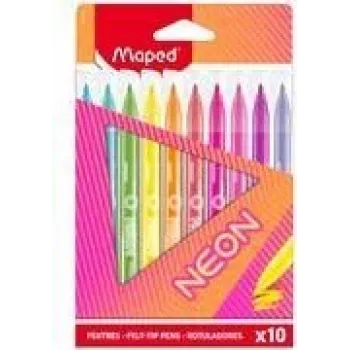 Fixy Maped Neon, 10 ks, 2,8 mm kulatý hrot, kartonové pouzdro 845419