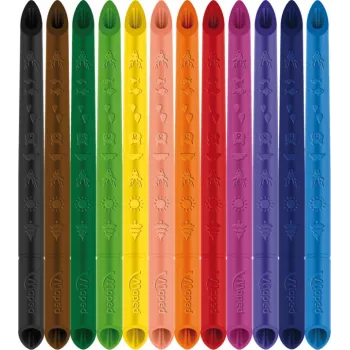 Sada trojhranných pastelek Maped COLOR'PEPS INFINITY, 12 různých barev, vydrží 10x déle, 100% pigmentové jádro, opakovaně použitelné pouzdro 861602