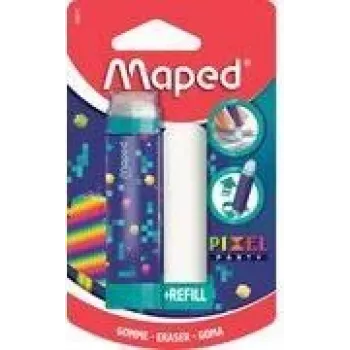Vysouvací guma s náplní Maped Pixel Party, ve stylu rtěnky, blistr 152015