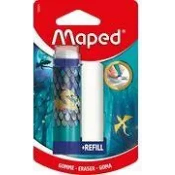 Maped DRAGON Twist-Out Plastic Eraser with Refill, Lipstick Format, Blister Pack 152024