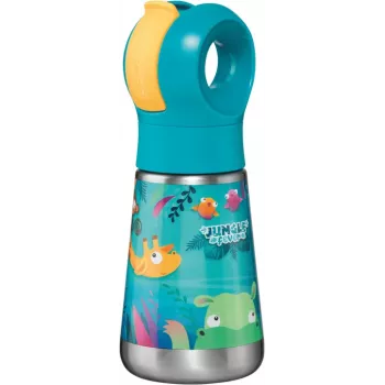 Termoska Maped PICNIK Jungle Fever, 350 ml, nerezová ocel, tyrkysová, s brčkem