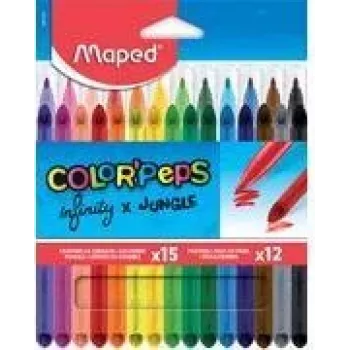 Kombinovaná výtvarná sada Maped INFINITY & COLOR'PEPS, 27 dílů, různé barvy, kartonové pouzdro 984744